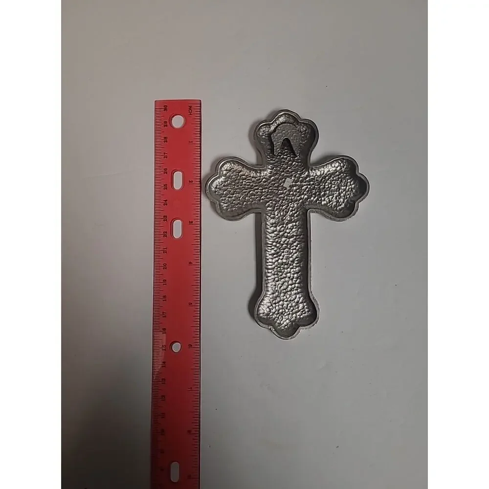 25 Anniversary Christian Bless Pewter Wall Cross 5 1/2” Length 3 1/2” Wide